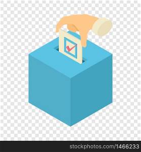 Ballot box icon. Isometric illustration of ballot box vector icon for web. Ballot box icon, isometric 3d style