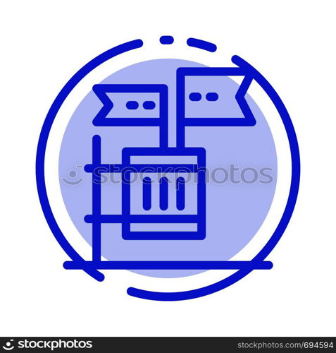 Ballot, Boycott, Election, Garbage, Junk Blue Dotted Line Line Icon