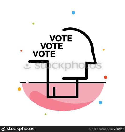 Ballot, Election, Poll, Referendum, Speech Abstract Flat Color Icon Template