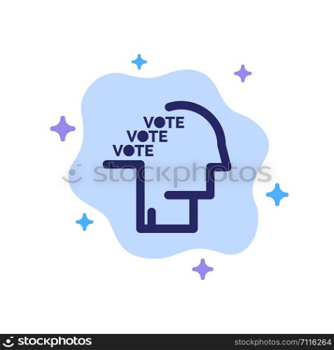 Ballot, Election, Poll, Referendum, Speech Blue Icon on Abstract Cloud Background