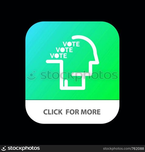 Ballot, Election, Poll, Referendum, Speech Mobile App Button. Android and IOS Glyph Version