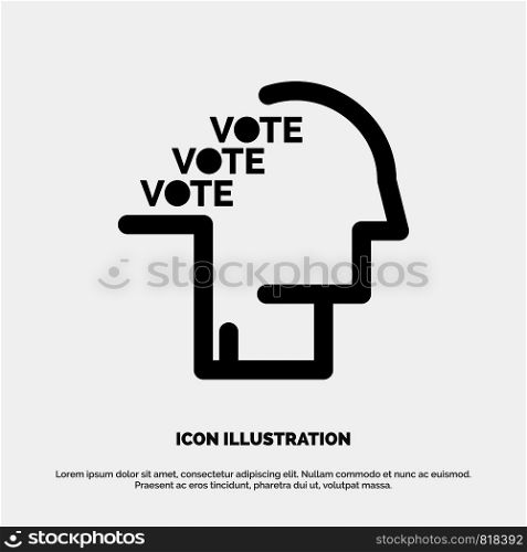 Ballot, Election, Poll, Referendum, Speech solid Glyph Icon vector