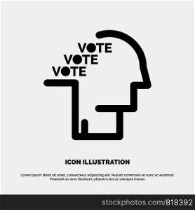 Ballot, Election, Poll, Referendum, Speech solid Glyph Icon vector