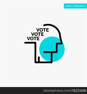 Ballot, Election, Poll, Referendum, Speech turquoise highlight circle point Vector icon