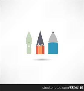 Ballpoint pen, pen and pencil icon
