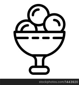 Balls ice cream icon. Outline balls ice cream vector icon for web design isolated on white background. Balls ice cream icon, outline style