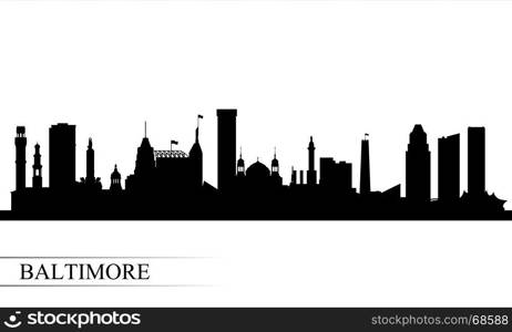 Baltimore city skyline silhouette background, vector illustration