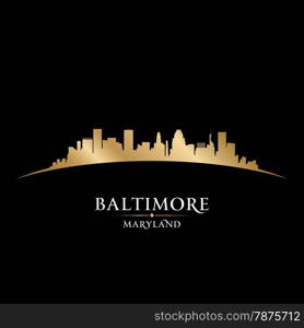 Baltimore Maryland city skyline silhouette. Vector illustration