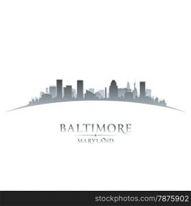 Baltimore Maryland city skyline silhouette. Vector illustration