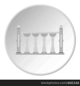 Balustrade icon in flat circle isolated on white background vector illustration for web. Balustrade icon circle