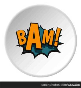 BAM, comic book explosion icon in flat circle isolated on white background vector illustration for web. BAM, comic book explosion icon circle