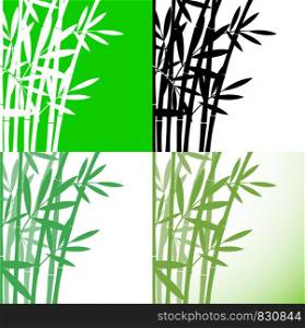 Bamboo (Bambus) set background, stock vector illustration