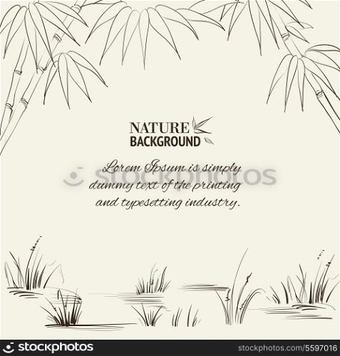 Bamboo frame for your text. Vector illustration.