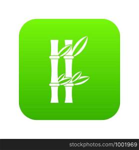 Bamboo icon digital green for any design isolated on white vector illustration. Bamboo icon digital green