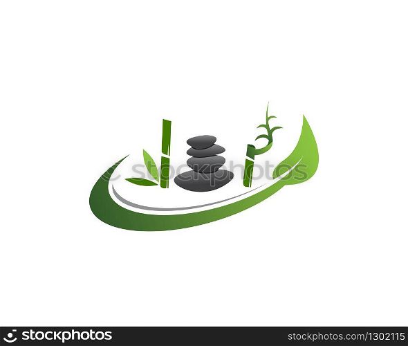 Bamboo icon spa logo design vector illustration