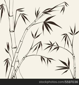 Bamboo Painting. Vector illustration, contains transparencies, gradients and effects.