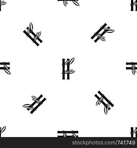 Bamboo pattern repeat seamless in black color for any design. Vector geometric illustration. Bamboo pattern seamless black