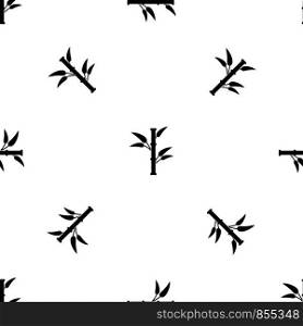 Bamboo pattern repeat seamless in black color for any design. Vector geometric illustration. Bamboo pattern seamless black