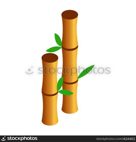 Bamboo sticks isometric 3d icon. Spa symbol isolated on a white background. Bamboo sticks isometric 3d icon