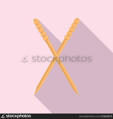 Bamboo toothpick icon flat vector. Tooth pick. Wood stick. Bamboo toothpick icon flat vector. Tooth pick