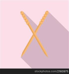 Bamboo toothpick icon flat vector. Tooth pick. Wood stick. Bamboo toothpick icon flat vector. Tooth pick
