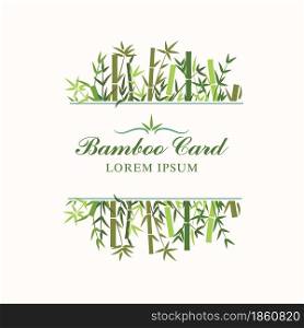 Bamboo tree greeting card background vector illustration