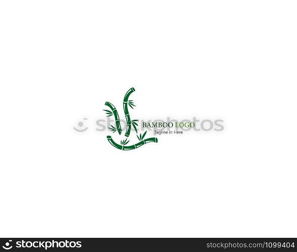 Bamboo with green leaf concept inspirated logo template