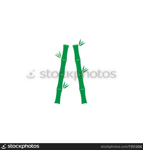 Bamboo with green leaf for your logo icon vector template