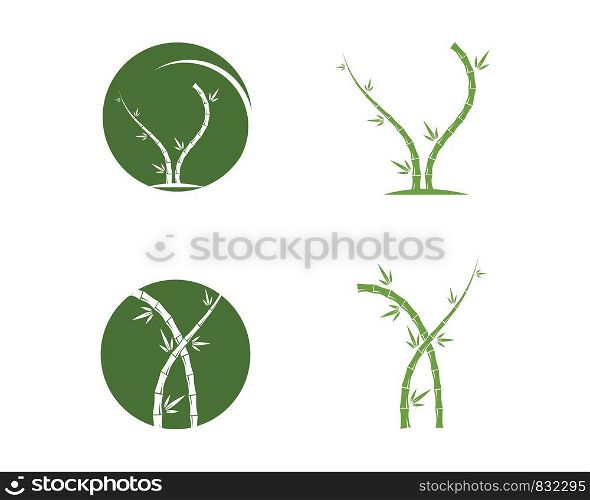 Bamboo with green leaf for your logo icon vector template