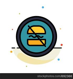 Ban, Banned, Diet, Dieting, Fast Abstract Flat Color Icon Template