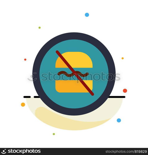 Ban, Banned, Diet, Dieting, Fast Abstract Flat Color Icon Template