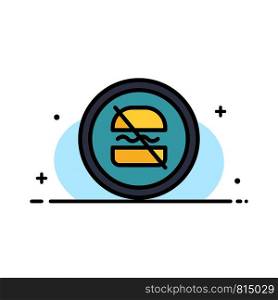 Ban, Banned, Diet, Dieting, Fast Business Flat Line Filled Icon Vector Banner Template
