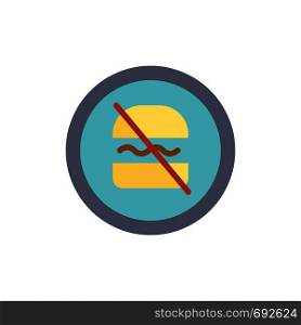Ban, Banned, Diet, Dieting, Fast Flat Color Icon. Vector icon banner Template