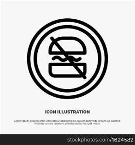 Ban, Banned, Diet, Dieting, Fast Line Icon Vector