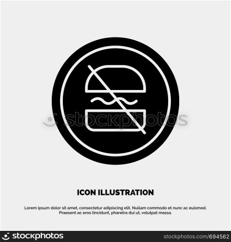 Ban, Banned, Diet, Dieting, Fast solid Glyph Icon vector