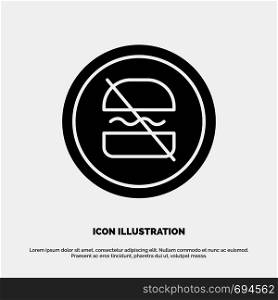 Ban, Banned, Diet, Dieting, Fast solid Glyph Icon vector