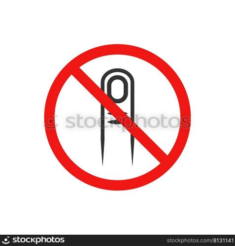 Ban finger icon. Forbidden touch pad illustration symbol. Sign no hand element vector.