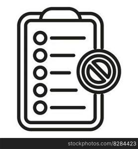 Ban list icon outline vector. Business user. Data digital. Ban list icon outline vector. Business user