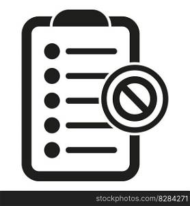 Ban list icon simple vector. Business user. Data digital. Ban list icon simple vector. Business user