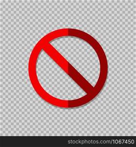 ban sign on transparent background with shadow, flat. ban sign on transparent background with shadow