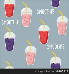 Banana and strawberry smoothie or cocktail. Fresh summer drink. Hand drawn seamless pattern on white background. Detox and healthy life. Banana and strawberry smoothie or cocktail. Fresh summer drink. Hand drawn seamless pattern on white background. Detox and healthy life.