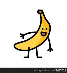 banana character color icon vector. banana character sign. isolated symbol illustration. banana character color icon vector illustration