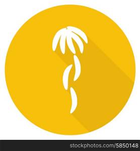 Banana. Flat design with long shadow