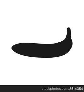 Banana food vector icon illustration fruit solid black. Organic vitamin symbol for vegetarian and sweet tropical nature isolated white