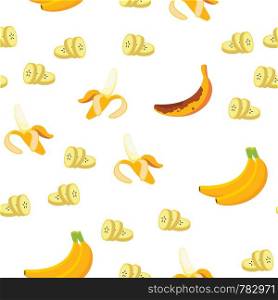 Banana Friut Icon Seamless Pattern Vector. Yellow Food Symbol. Silhouette Bunch. Tropical Nature Diet. Sweet Vegetarian Natural Sign. Eco Object Illustration. Banana Friut Icon Vector Seamless Pattern