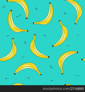 Banana fruit vitamin seamless pattern. Vector illustration