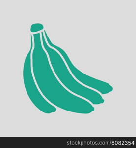 Banana icon. Gray background with green. Vector illustration.