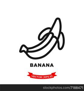 banana icon in trendy flat style