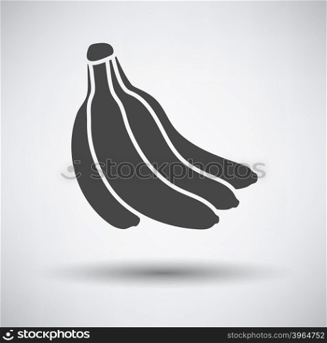 Banana icon on gray background with round shadow. Vector illustration.