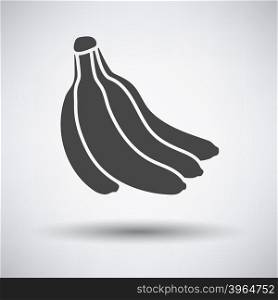 Banana icon on gray background with round shadow. Vector illustration.